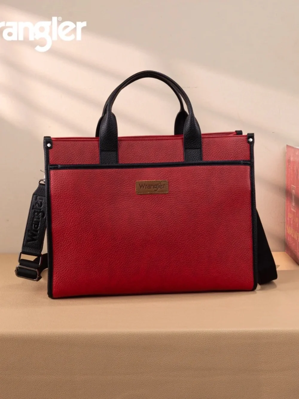 Wrangler Carry-All Large Tote Work Tote/Crossbody - Red